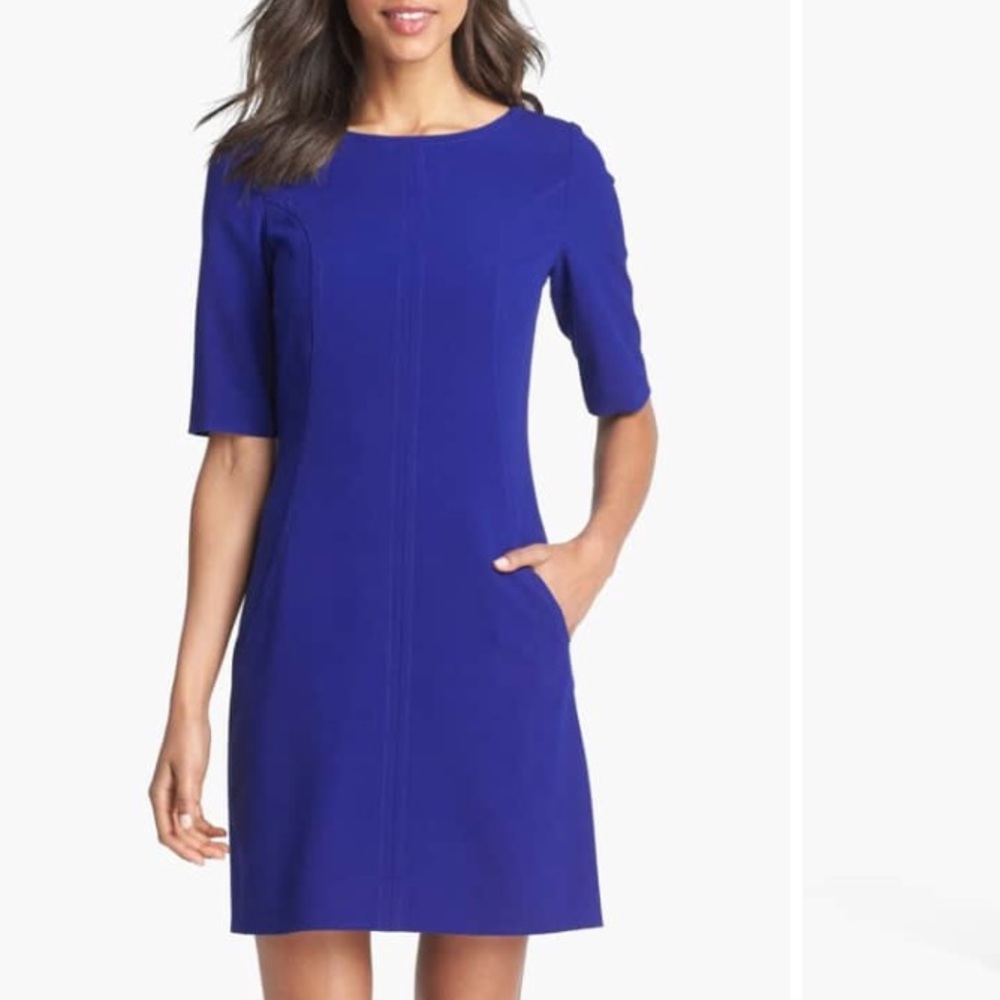 Tahari Petite Navy Sheath Dress